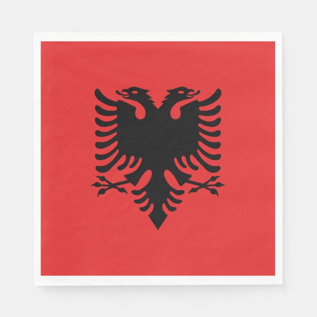 Serviette En Papier Drapeau de l'Albanie (Devant)