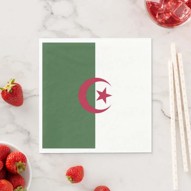 Serviette En Papier Drapeau de l'Algérie (En situation)