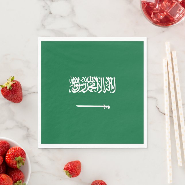 Serviette En Papier Drapeau de l'Arabie saoudite (En situation)