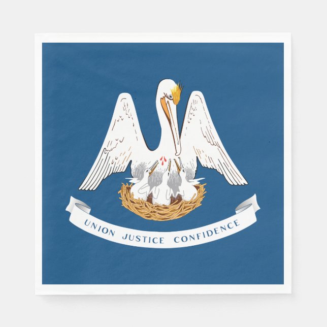 Serviette En Papier Drapeau de l'État de Louisiane (Devant)