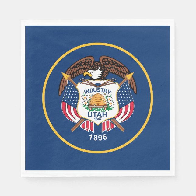Serviette En Papier Drapeau de l'État de l'Utah (Devant)