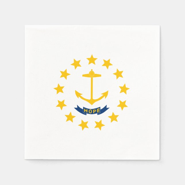 Serviette En Papier Drapeau de l'État de Rhode Island (Devant)