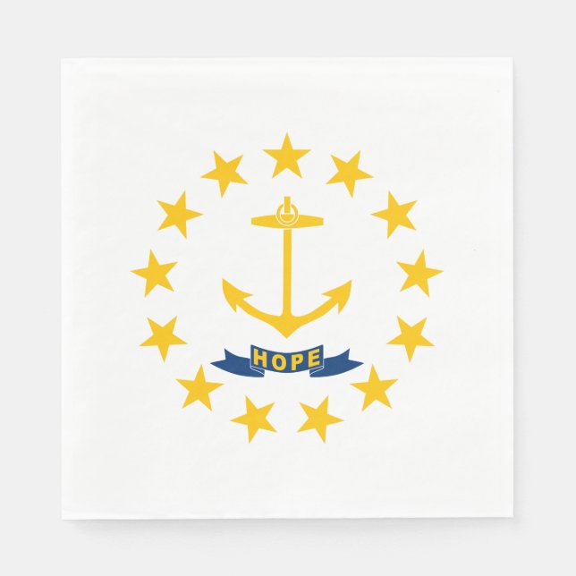 Serviette En Papier Drapeau de l'État de Rhode Island (Devant)