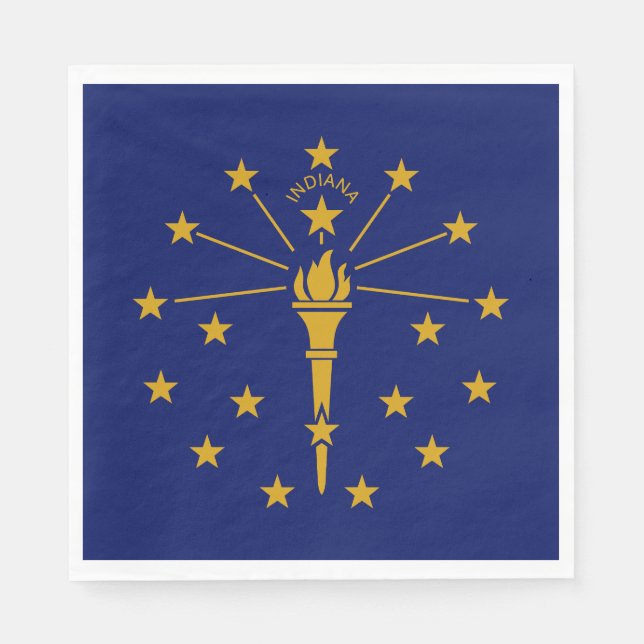 Serviette En Papier Drapeau de l'État d'Indiana (Devant)