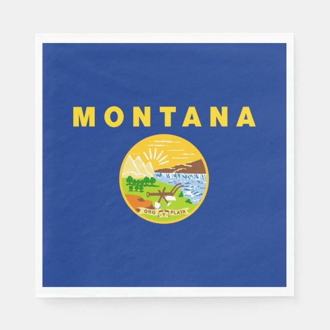 Serviette En Papier Drapeau de l'État du Montana (Devant)