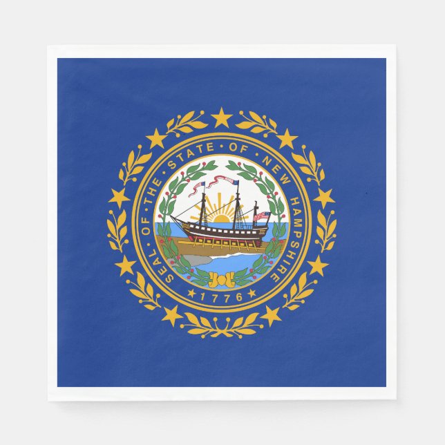 Serviette En Papier Drapeau de l'État du New Hampshire (Devant)