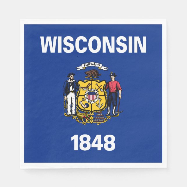 Serviette En Papier Drapeau de l'État du Wisconsin (Devant)