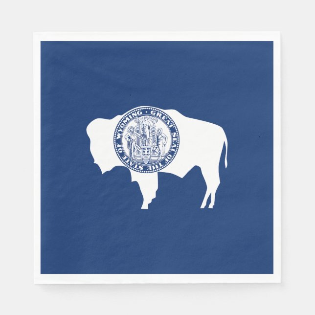 Serviette En Papier Drapeau de l'État du Wyoming (Devant)