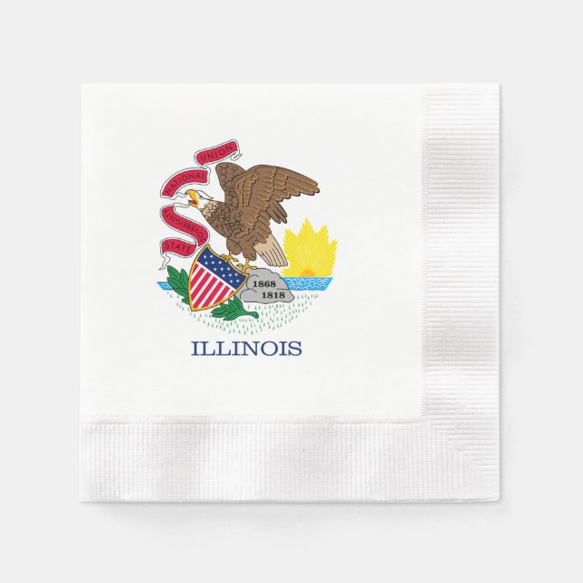 Serviette En Papier Drapeau de l'Illinois (Devant)