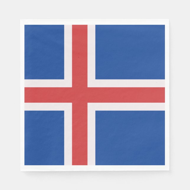 Serviette En Papier Drapeau de l'Islande (Devant)