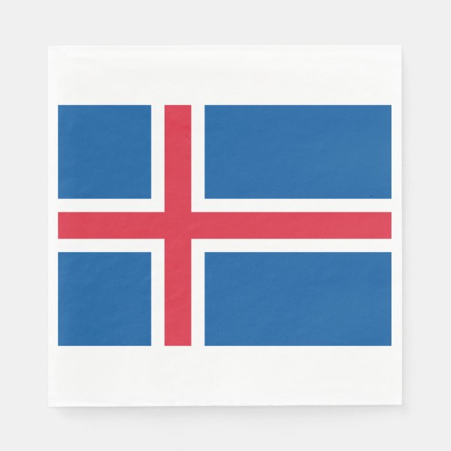 Serviette En Papier Drapeau de l'Islande (Devant)