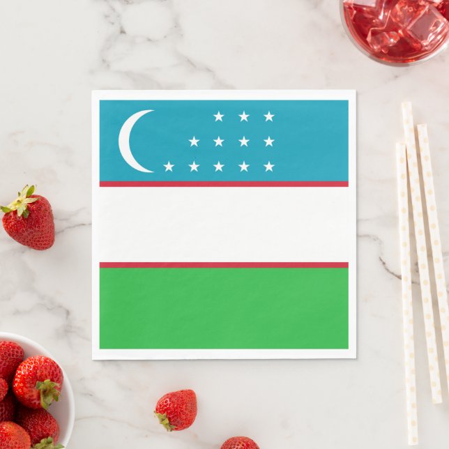 Serviette En Papier Drapeau de l'Ouzbékistan (En situation)