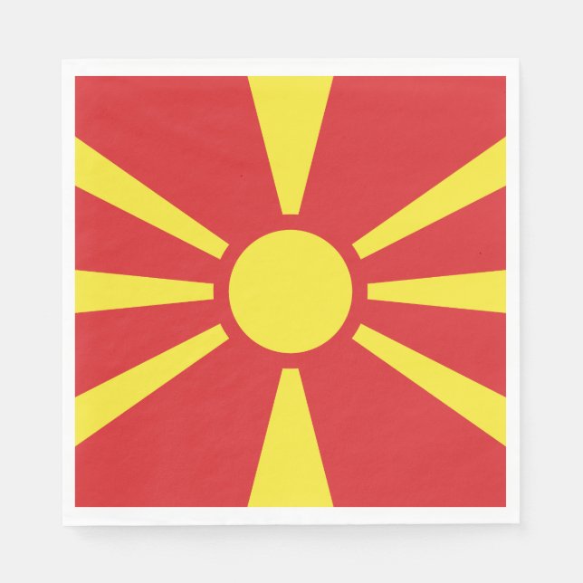 Serviette En Papier Drapeau de Macédoine du Nord (Devant)