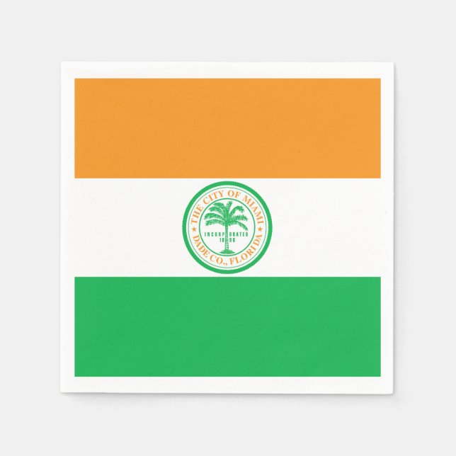 Serviette En Papier Drapeau de Miami, Floride serviettes (Devant)