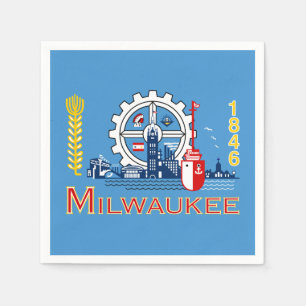 Serviette En Papier Drapeau de Milwaukee, Wisconsin Napkins