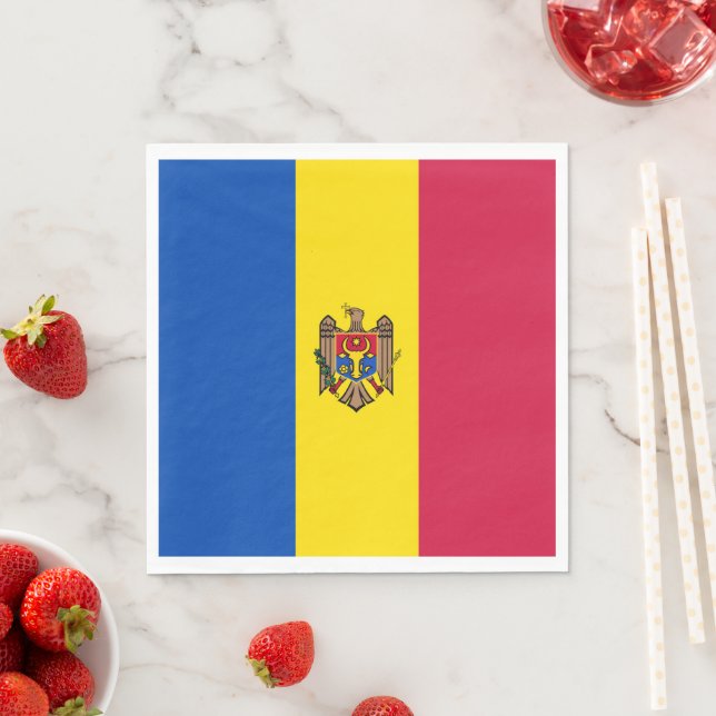 Serviette En Papier Drapeau de Moldavie (En situation)