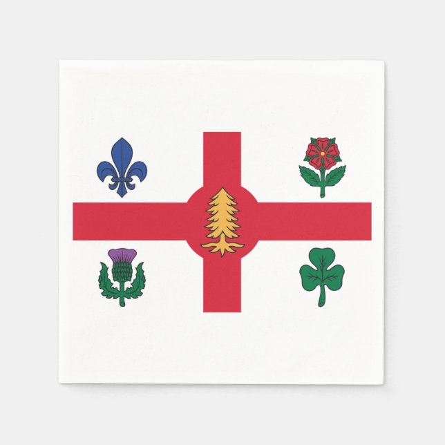 Serviette En Papier Drapeau de Montréal (Québec) (Devant)