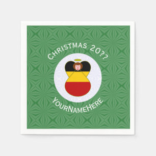 Serviette En Papier Drapeau de Noël ange allemand personnalisé