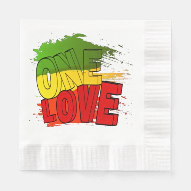 Serviette En Papier Drapeau de reggae, One Love, Rasta (Devant)