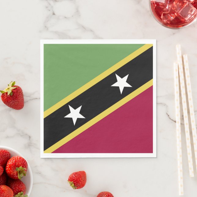 Serviette En Papier Drapeau de Saint-Kitts-et-Nevis (En situation)