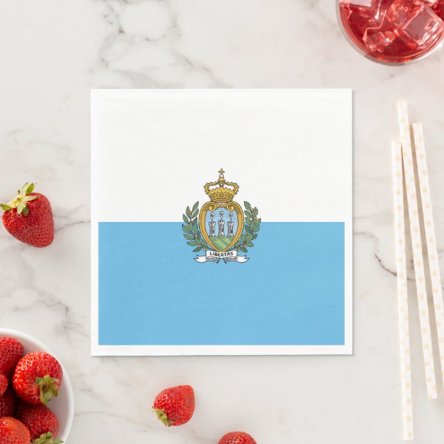 Serviette En Papier Drapeau de Saint-Marin (En situation)