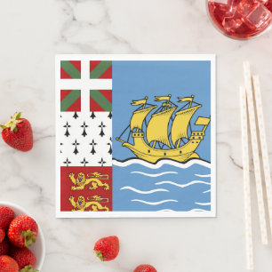Serviette En Papier Drapeau de Saint-Pierre-et-Miquelon