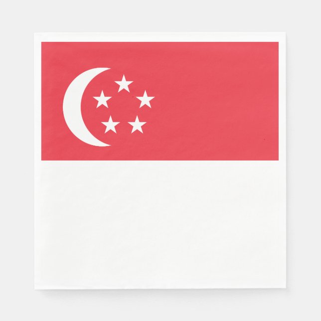 Serviette En Papier Drapeau de Singapour (Devant)