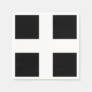 Serviette En Papier Drapeau de St Piran/drapeau des Cornouailles