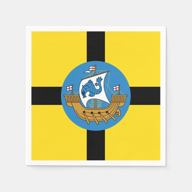 Serviette En Papier Drapeau de Wellington City, Nouvelle-Zélande (Devant)