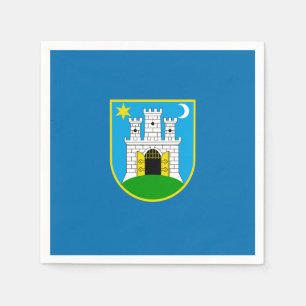 Serviette En Papier Drapeau de Zagreb, Croatie