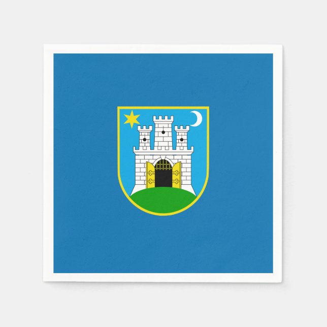 Serviette En Papier Drapeau de Zagreb, Croatie (Devant)