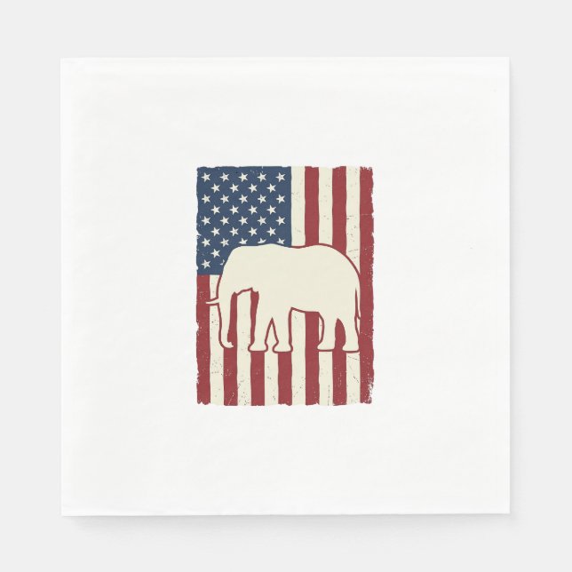 Serviette En Papier Drapeau d'éléphant patriotique Conception vectorie (Devant)