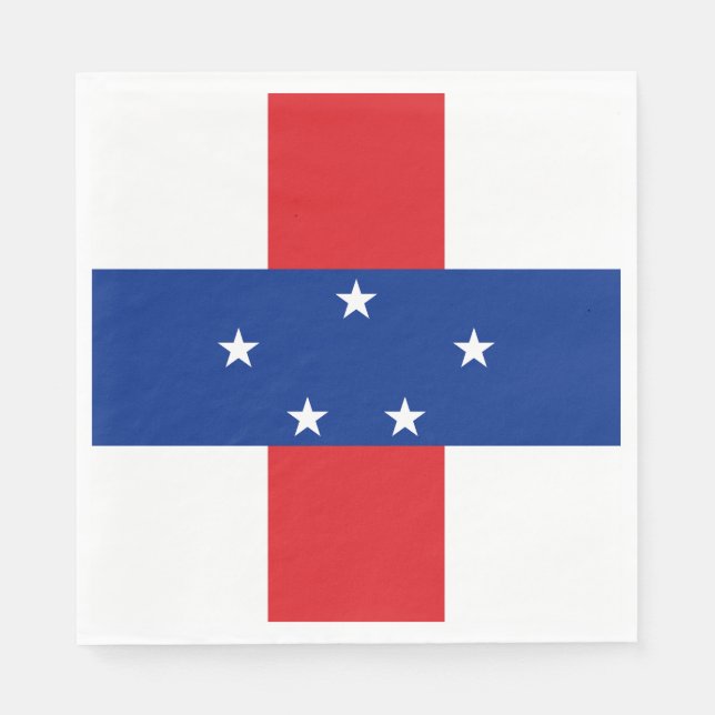 Serviette En Papier Drapeau des Antilles néerlandaises (Devant)