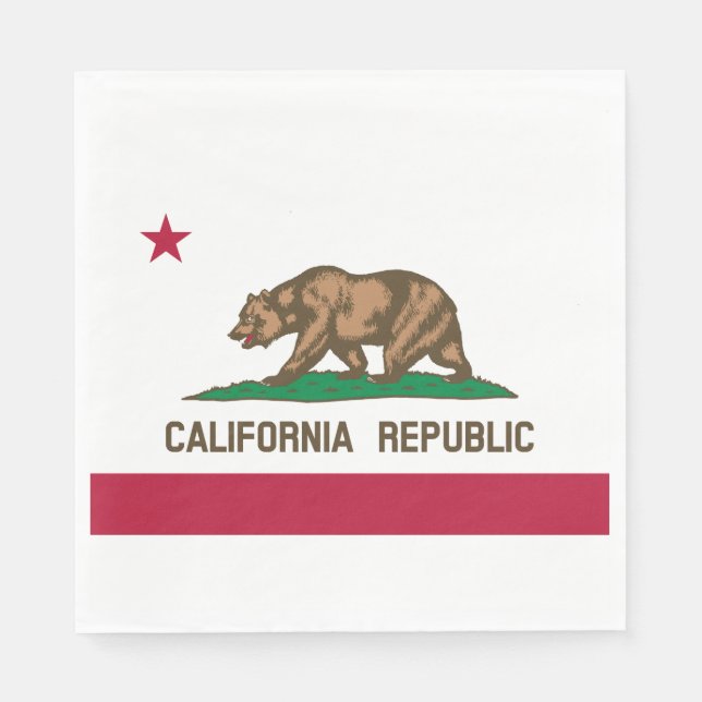 Serviette En Papier Drapeau d'État de Californie (Devant)