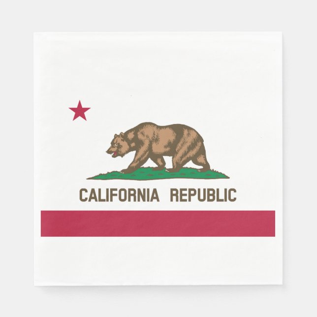 Serviette En Papier Drapeau d'État de la République de Californie (Devant)
