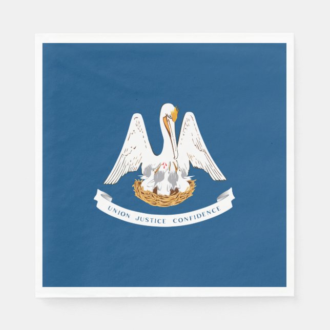 Serviette En Papier Drapeau d'État de Louisiane (Devant)