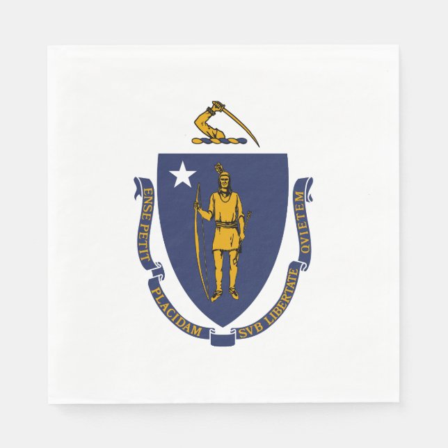 Serviette En Papier Drapeau d'État du Massachusetts (Devant)