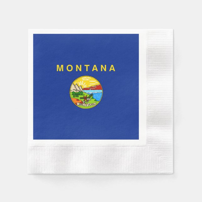 Serviette En Papier Drapeau d'État du Montana (Devant)