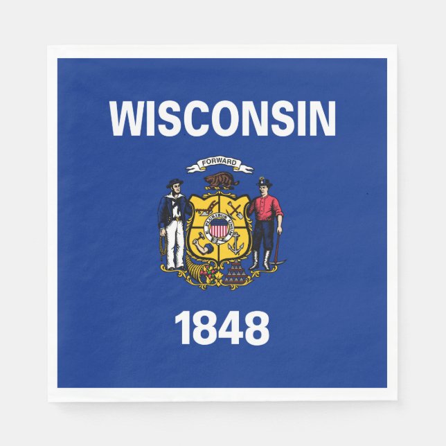 Serviette En Papier Drapeau d'État du Wisconsin (Devant)