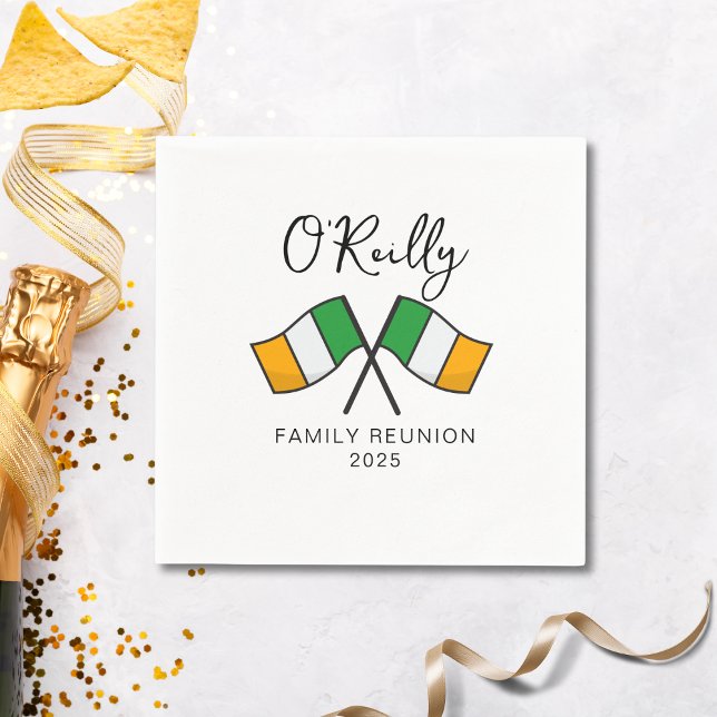 Serviette En Papier Drapeau d'Irlande Réunion de famille  (Créateur téléchargé)