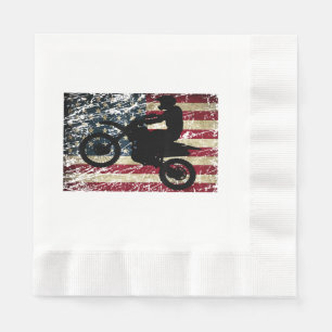 Serviette En Papier Drapeau Dirt Vélo USA Drapeau T-Shirt Motocross Dr
