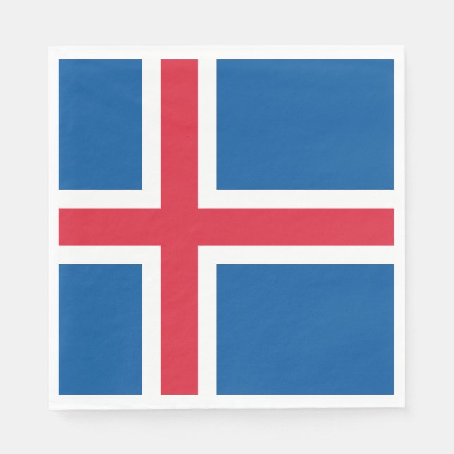 Serviette En Papier Drapeau d'Islande (Devant)