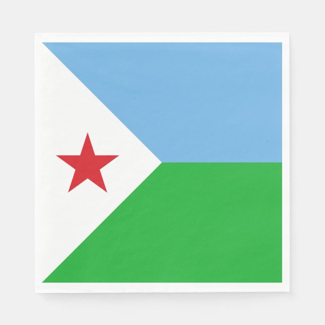 Serviette En Papier Drapeau Djibouti (Devant)