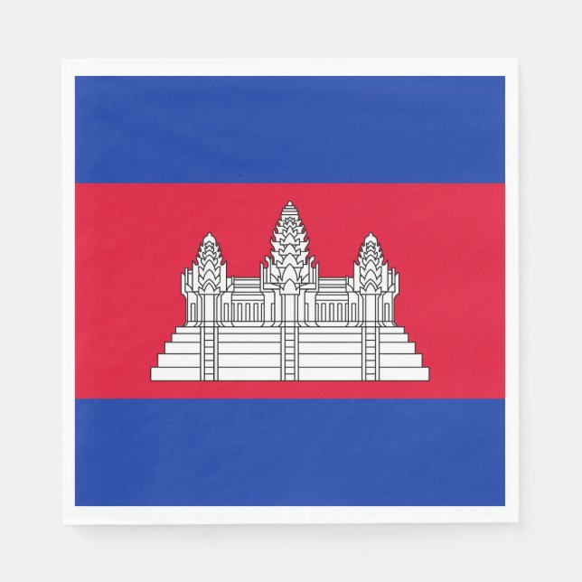 Serviette En Papier Drapeau du Cambodge patriotique (Devant)