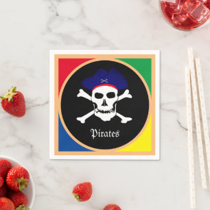 Serviette En Papier Drapeau du capitaine et des pirates - Île au tré