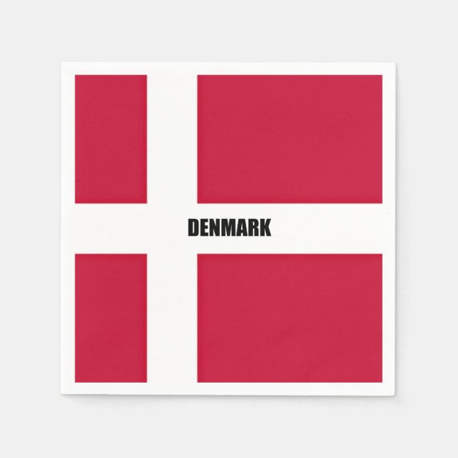 Serviette En Papier Drapeau du Danemark (rouge et blanc) (Devant)