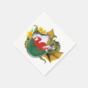 Serviette En Papier Drapeau du dragon gallois