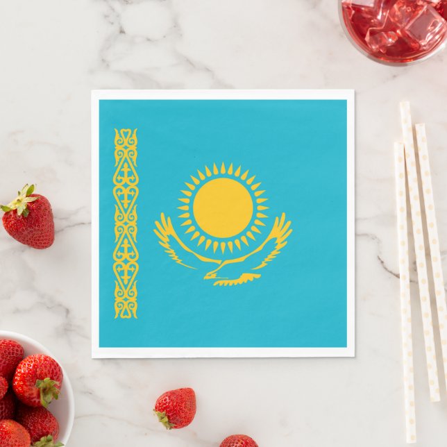 Serviette En Papier Drapeau du Kazakhstan (En situation)