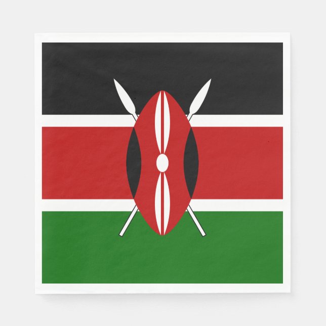 Serviette En Papier Drapeau du Kenya (Devant)