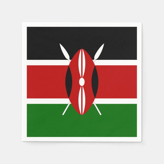 Serviette En Papier Drapeau du Kenya (Devant)